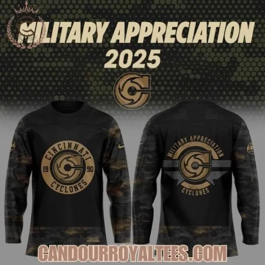 Discover Cincinnati Cyclone x Military Appreciation 2025 Jersey All Sizes