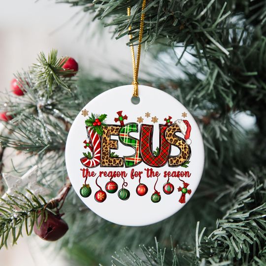 Discover Jesus Reason for the Season Christmas Ornament: Christian Ceramic Keepsake
