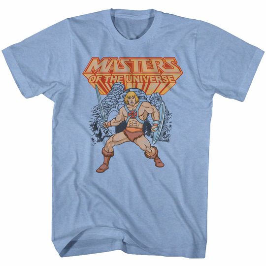 Masters of the Universe He-Man Light Blue Heather T-Shirt