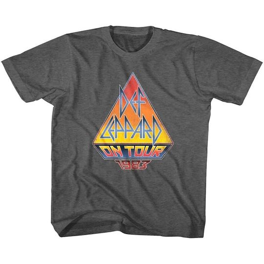 Def Leppard On Tour 1983 Kids T-Shirt Youth Toddler Black Heather