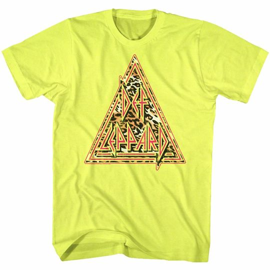 Discover Def Leppard Neon Yellow Heather T-Shirt for Adults