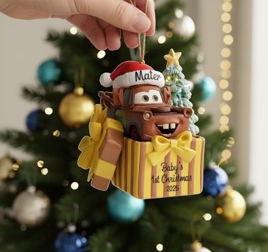 Discover Personalized Tow Mater Acrylic Ornament, Disney Cars Ornament, Custom Tow Mater Babys First Christmas Ornament, New Baby Gift