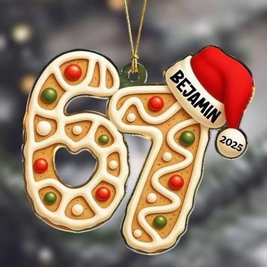Discover Personalized Six Seven Cookie Christmas Ornament, Funny Six Seven Christmas Tree Hanging, 6 7 Teen Slang Acrylic Ornament, Xmas Ideas