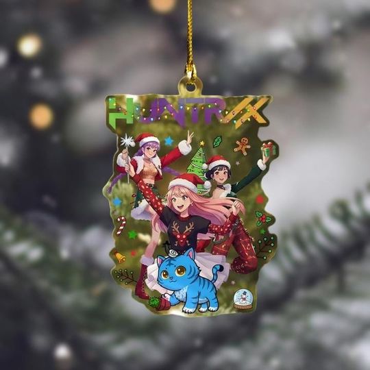 Discover K-Pop Idol Christmas 2025 Ornament, Blue Tiger Christmas Tree Decor, Fantasy Mira Rumi Zoey Ornament For Fans, Fun Kpop Christmas Decor