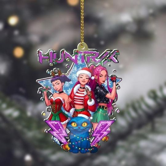 Discover Kpop Girl Santa Christmas Ornament, Mira Rumi Zoey Christmas Tree Decor, Blue Tiger Xmas Ornament, Kpop Christmas Keepsake For Fans