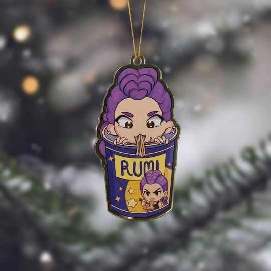 Discover Kpop Rumi Noodles Christmas Ornament, Mira Rumi Zoey Christmas Tree Decor, Kpop Anime Ornament For Fans, Kpop Christmas Keepsake Ideas