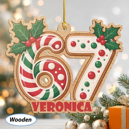 Discover Six Seven Personalized Teenager Ornament, 6 7 Teen Slang Ornament, Cool Boy Girl 6 7 Ornament, Gen Z Alpha Humor Holidays Keepsake, MYL245