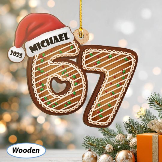 Discover Personalized Six Seven Christmas Ornament, Cookies 6 7 Teen Slang Ornament, Cool Boy Ornament, Gen Z Gen Alpha Humor Holidays Decors, MYL243