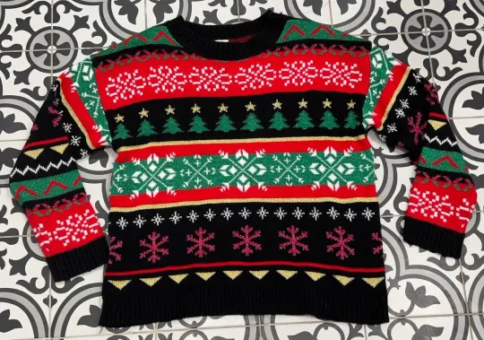 Discover Women's Holiday Time Ugly Christmas Sweater Xmas Shirt Large
