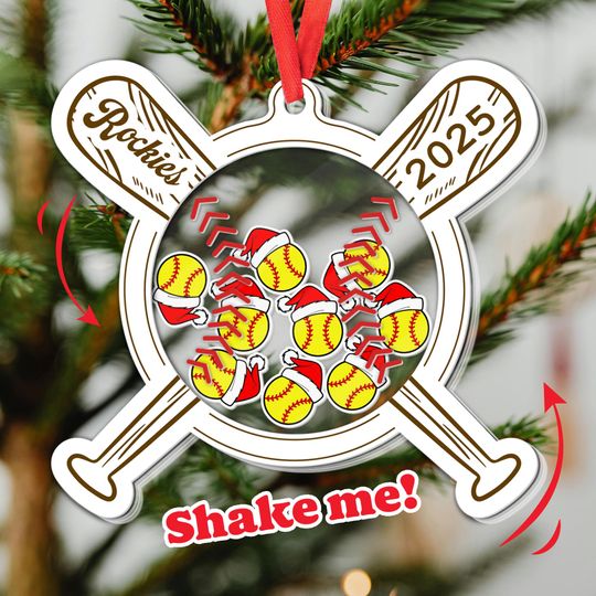 Discover Softball Christmas Personalized Shaker Ornament, End Of Year Team Softball Ornament, Sport Xmas Gift For Softball Players Or Coach, DTA073-1