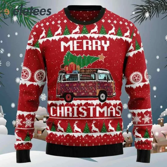 Discover Hippie Car Merry Christmas Ugly Christmas Sweater E2J55432