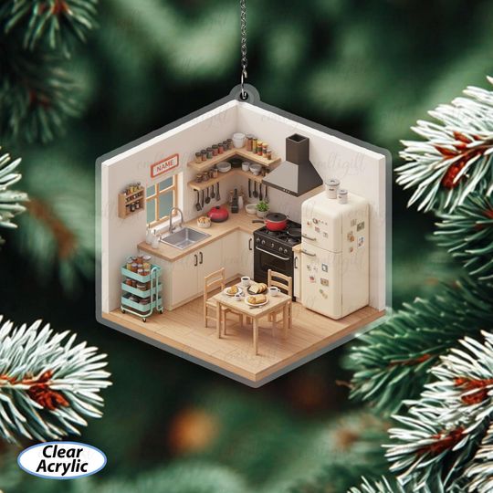 Discover Personalized Cozy Kitchen Ornament, Christmas Ornament For Cook Chef, Unique Kitchen Holiday Ornament, Baking And Cooking Lover Gift, MYD040