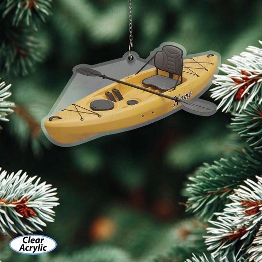 Discover Kayak Christmas Ornament Personalized Name, Paddling Boat Xmas Ornament, Outdoor Water Sports Ornament, Kayaking Lovers Holiday Gift, MYD036