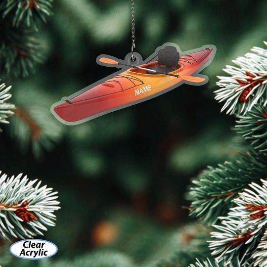 Discover Kayak Ornament With Personalized Name, Water Sports Christmas Ornament, Kayaking Holiday Tree Ornament, Outdoor Adventure Keepsake, MYD037