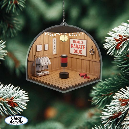 Discover Custom Karate Dojo Christmas Ornament, Martial Arts Stage Ornament, Karate Training Gear Ornament, Karate Decor For Kids And Adults, MYD035