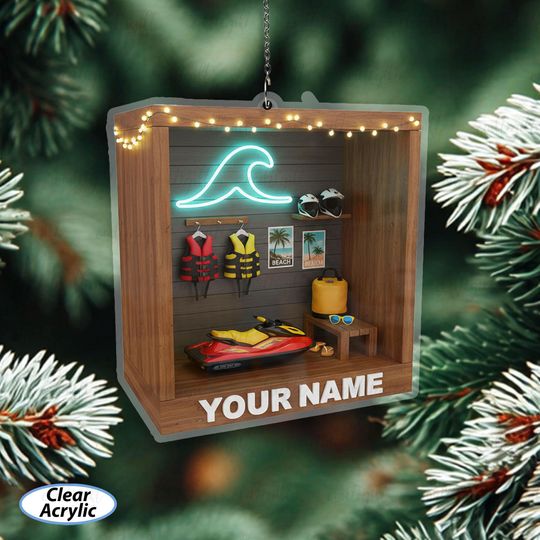 Discover Customized Name Jet Ski Room Ornament, Jet Ski Lover Christmas Tree Keepsake, Water Sports Holiday Ornament, Jet Ski Rider Gift Idea, MYD030