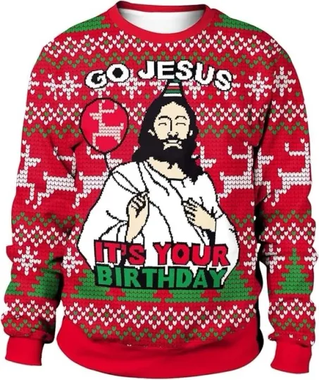Discover Go Jesus Ugly Christmas Sweater Unisex - Religious Christmas Design, Sizes S-5XL