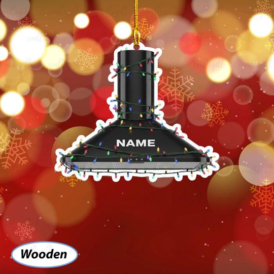 Discover Kitchen Range Hood Ornament Custom Name, Home Chef Personalized Keepsake, Unique Kitchen Decoration, Funny Kitchen Hood Xmas Gifts, MYD042