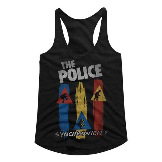 Discover Police Synchronicity Black Junior Women's Racerback Tank Top