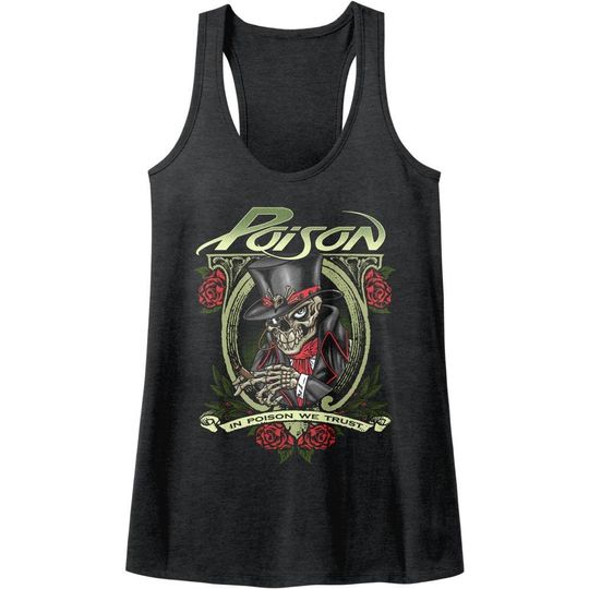Poison In Poison We Trust Dark Heather Junior Women's Racerback Tank Top