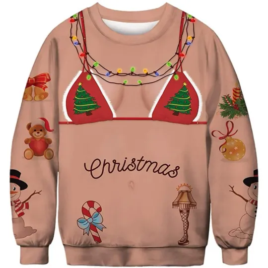 Discover Christmas Sweater Novelty Funny Light Up Ugly Christmas Sweater For Men And Women 3D Printing Pullover Jumpers Warm Sweater