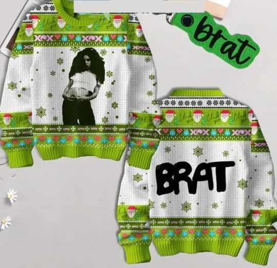 Discover Charli XCX Brat Album Memories Christmas Ugly Sweater BT781