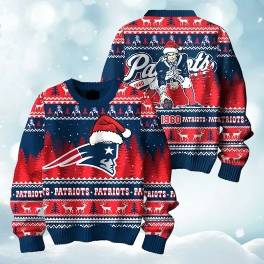 Discover 2025 Chirstmas Patriots Vintage 1960 Ugly Sweater, Christmas Gift For Men, Women