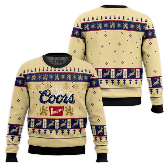 CCOORS Banquet Beer Ugly Christmas Sweaters Funny Holiday Party Pullover Plus Size Beer Sweaters for Men Women Xmas Gift 2026
