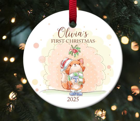 Discover Custom Baby's First Christmas Bauble,Baby 1st Christmas Ornament, New Baby Gifts,Babys First Christmas Gifts,2025 Xmas Gifts for Baby G5PD08