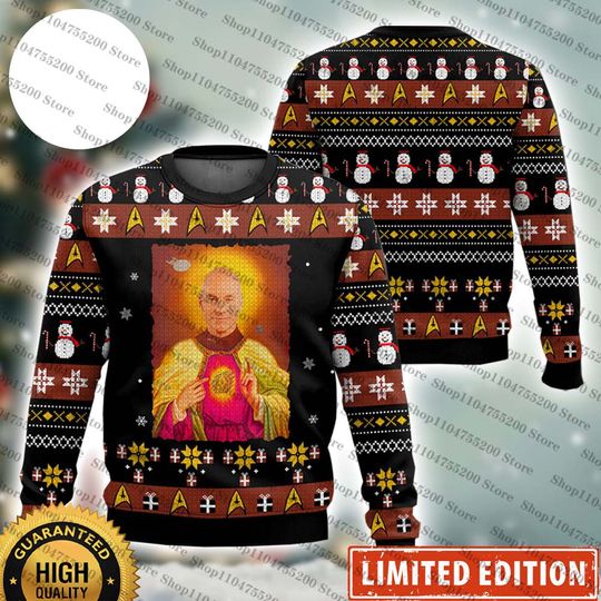 Discover startrek2020 Captain Picard Jesus Christmas Holiday Gift Ugly Christmas Sweater Men Women Pullover Sweatshirt 2026 Hot New Style