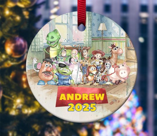 Personalized Toy Story Christmas Ornament, Toy Story Ornament, Buzz Lightyear Woody Ornament