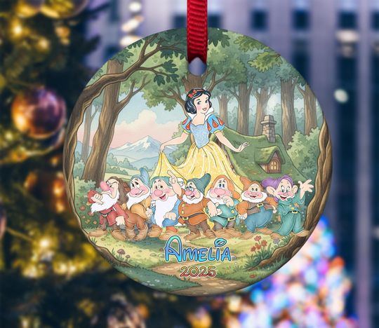 Discover Custom Disney Snow White & the Seven Dwarfs Ornament, Christmas Ornament Keepsake, Snow White Holiday Decor, Disney Princess Gift NGWK21