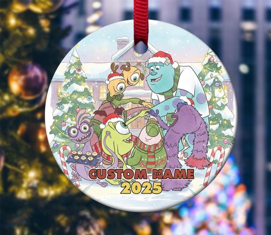 Discover Personalized Monsters Inc Ornament, Disney Monsters Inc Christmas Ceramic Ornament Gifts, 2025 Christmas Tree Decor Gift for Kid NGWE14