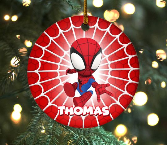 Discover Personalized Ornament Superhero, Spider Movie Character Xmas Ornament Fan Gift, Customized 2024 Christmas Tree Decor Gift For Kid BYJT31