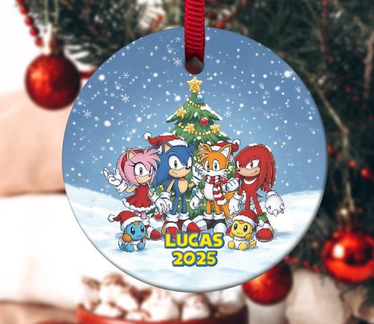 Discover Custom Name Sonic the Hedgehog Ornament, Sonic Ornament, Sonic Customized Ornament, Kids Christmas, Ornament Christmas 2025 Gift C1IY24