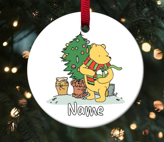 Pregnancy Ornament Christmas Pregnant Mom Christmas Gift Winnie The Pooh Merry Pregnant