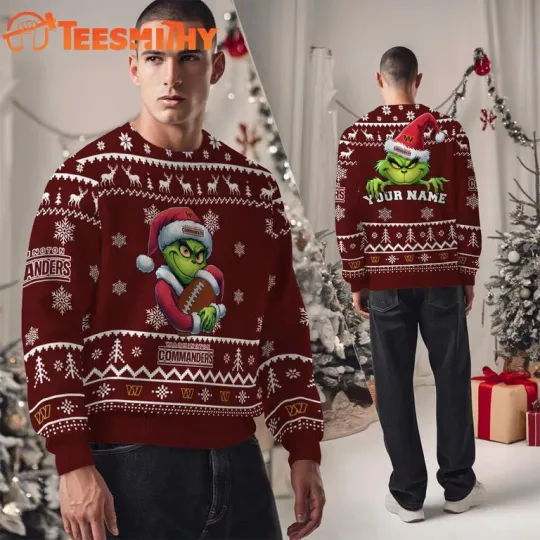 Discover W@sh!ngt0n Comm@nders football Team Color funny character Ugly Christmas Sweater