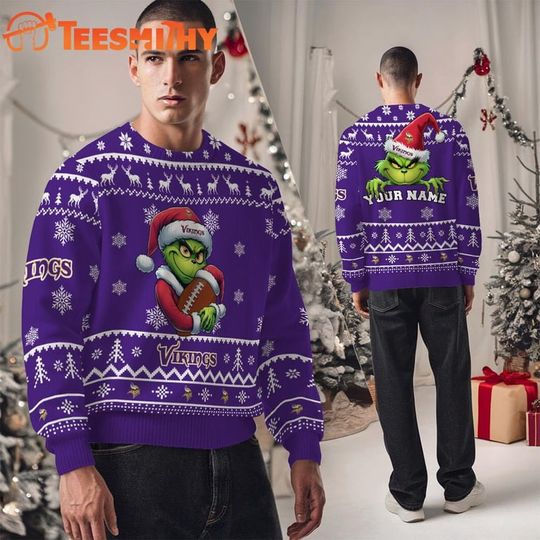 Discover Minnes!ta Vik!ngs football Team Color funny character Ugly Christmas Sweater