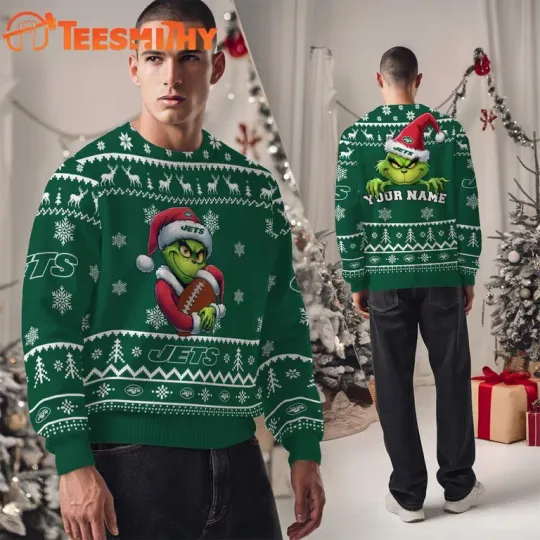 Discover Nw Y0rk Jets football Team Color funny character Ugly Christmas Sweater