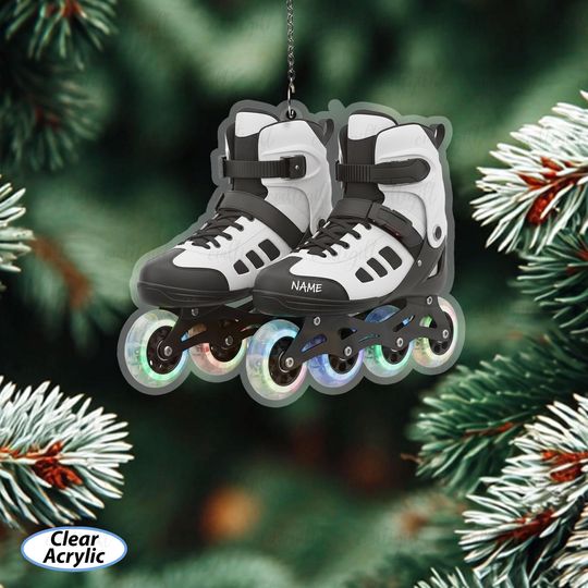 Discover Custom Inline Skates Christmas Ornament, Roller Skate Ornament For Teens, Roller Sports Holiday Decor, Unique Rollerblade Xmas Gifts, MYD023