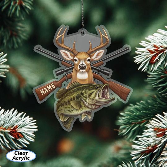 Discover Personalized Hunting Ornament For Christmas, Deer Hunter Xmas Keepsake, Outdoor Adventure Holiday Ornament, Hunting Dad Tree Decor, MYD009
