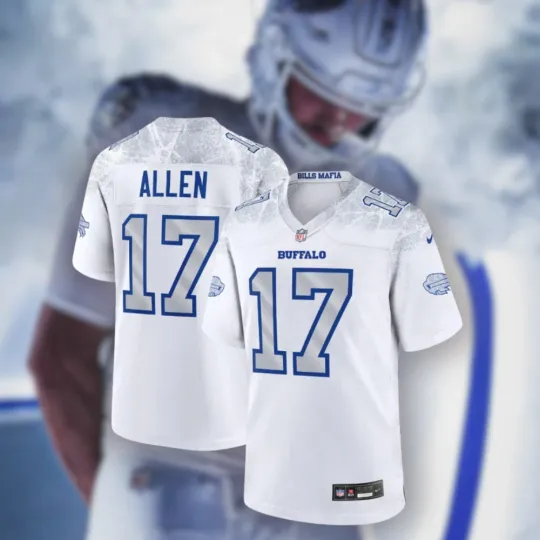 Discover Men's Josh Allen Bills #17 2025 Rivalry Series Stitched Football Jersey