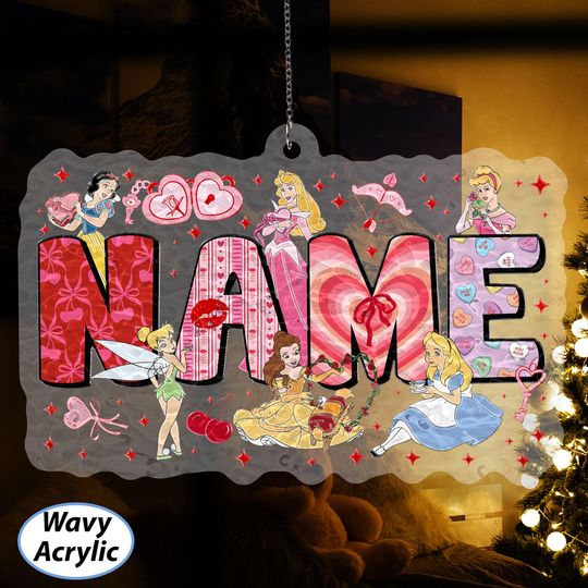 Discover Customized Princess Hearts Disney Ornament, Belle Cinde Aurora Snow White, Princess Christmas Keepsake, Disney Valentines Besites Gifts