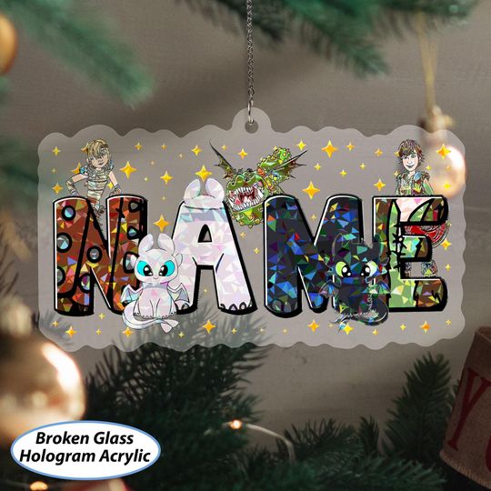 Discover Custom Train Dragons Ornament, Disney Dragon Characters Ornament, Toothless Nightfury Ornament, Fantasy Friends Christmas Tree Decor, DTA070