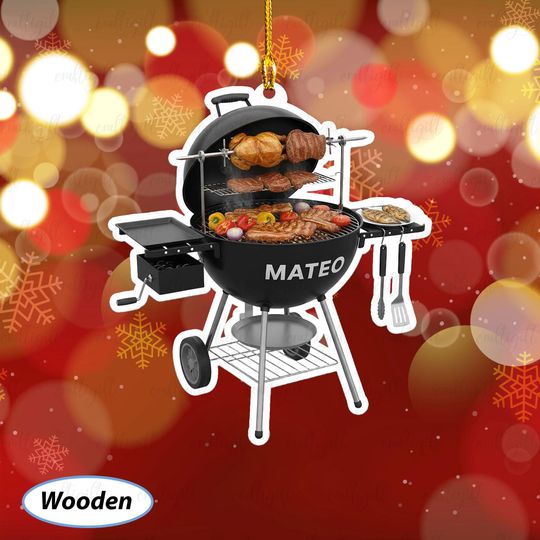 Discover Customized Bbq Grill Christmas Ornament, Grilling Machine Ornament For Men, Camping Bbq Grill Ornament, Backyard Chef Holiday Decor, MYB932