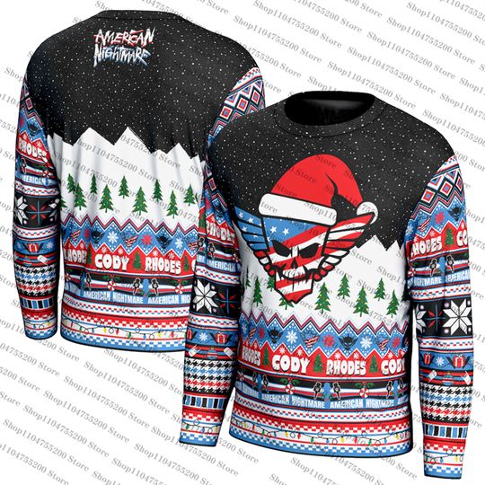Cody Rhodes Ugly Christmas Holiday Sweater Men Women Pullover Round Neck Long Sleeve Top Christmas Clothing 2025 New Sweatshirt