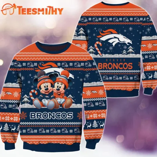 Discover Denver Brncos football Mickey Ugly Christmas Sweater
