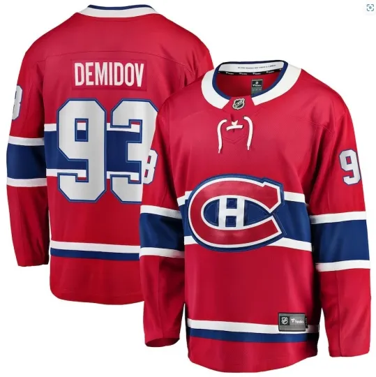 Discover Men's Montreal Canadiens Ivan Demidov Red Breakaway NHL Hockey Jersey