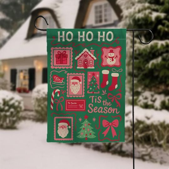 Discover Christmas Garden Flag  Double Sided Holiday Yard Decoration with Santa and Tree Design