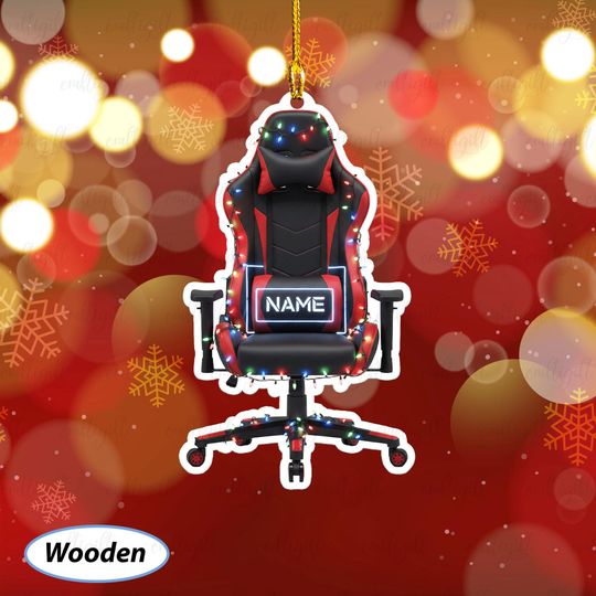 Discover Personalized Gaming Chair Christmas Ornament, Gaming Setup Room Ornament, Video Game Chair Ornament For Gamers, Gift For Game Lovers, MYB880